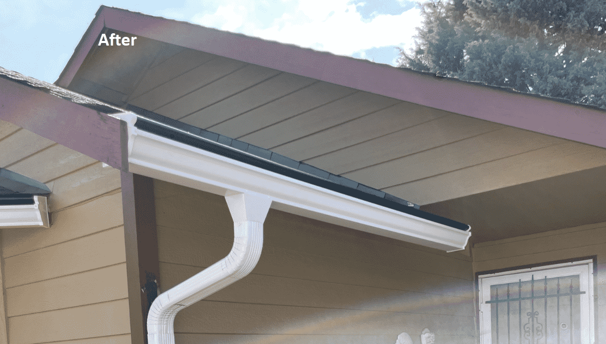 BiColored Gutter Shutter Install in Puyallup, Washington